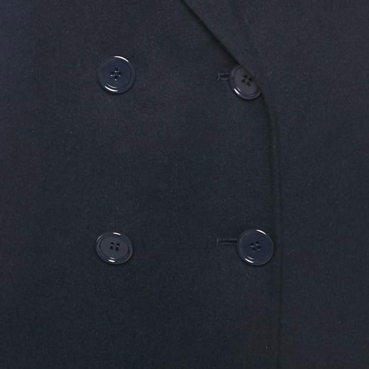 Pre Owned S'Max Mara Navy Blue Double Breasted Sleeveless Coat S