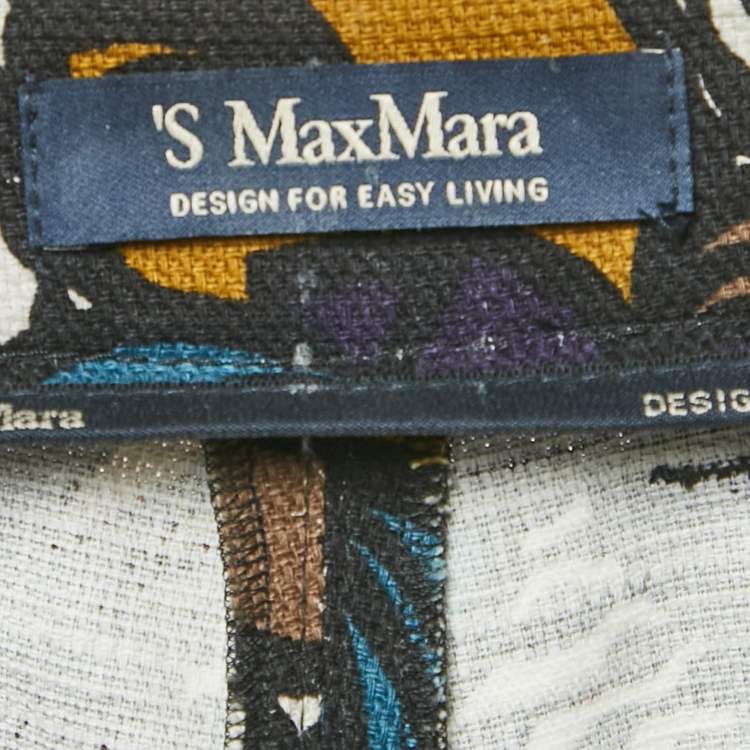 مملوكة مسبقًا S'Max Mara Multicolour Cotton Blend Wide Leg Trousers M/Waist 32"