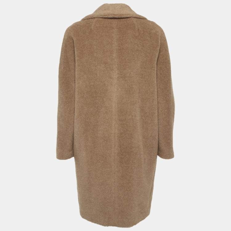 مملوكة مسبقًا S'Max Mara Brown Textured Wool Double Breasted Coat XS