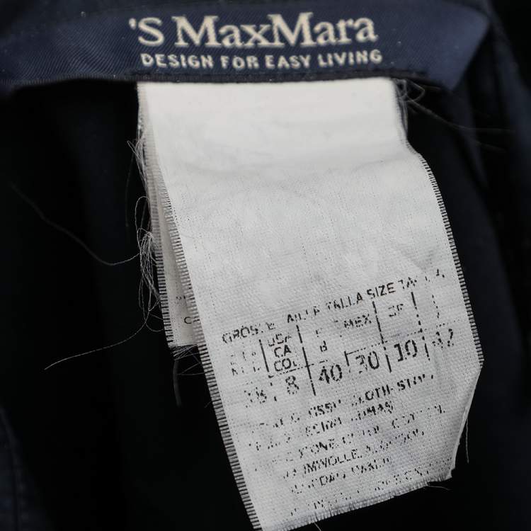 مملوكة مسبقًا S'Max Mara Navy Blue Cotton Pleated Shirt Dress M