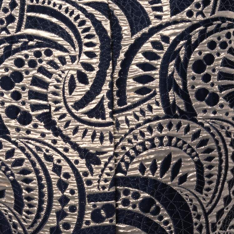 Pre Owned S'Max Mara Gold & Black Brocade Button Front Coat XL