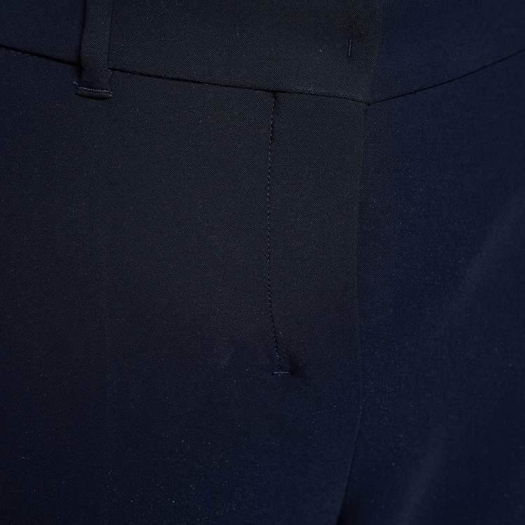 Pre Owned S' Max Mara Dark Blue Regular Fit Trousers M