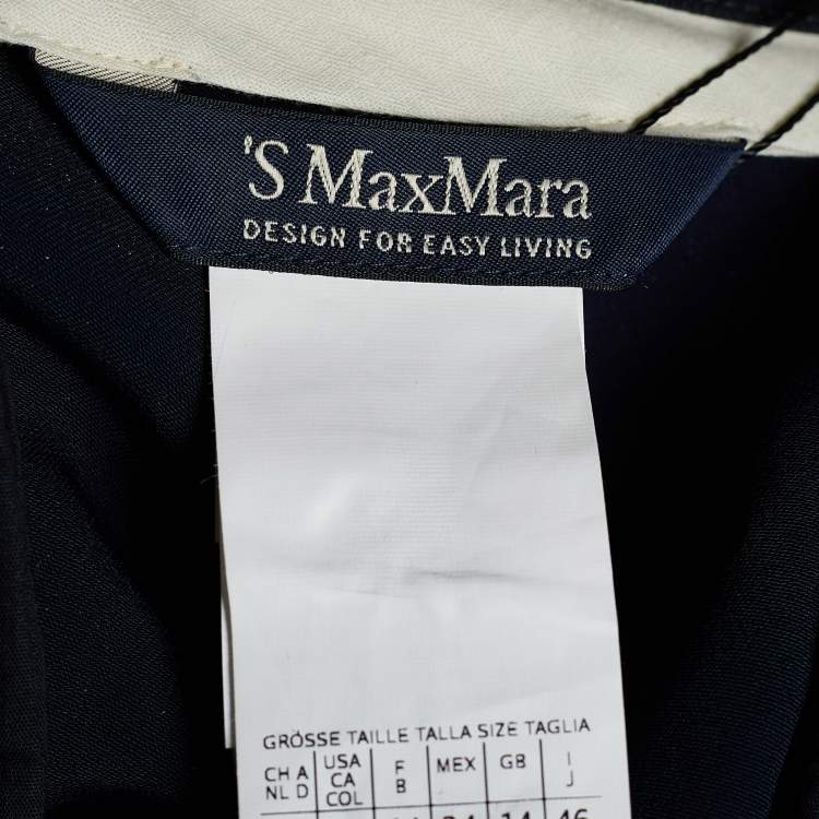 Pre Owned S' Max Mara Dark Blue Regular Fit Trousers M