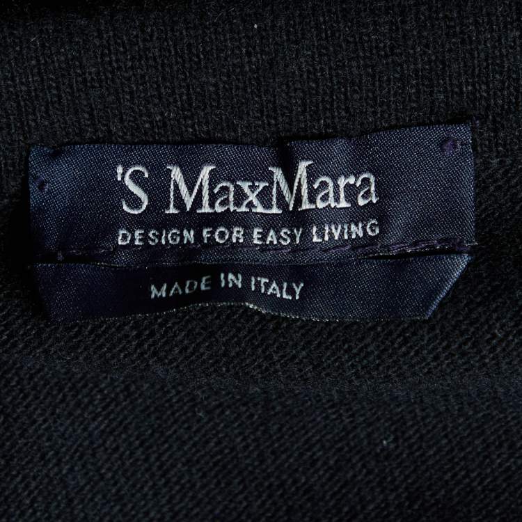 Pre Owned S'Max Mara Black Cashmere & Wool Maxi Skirt M