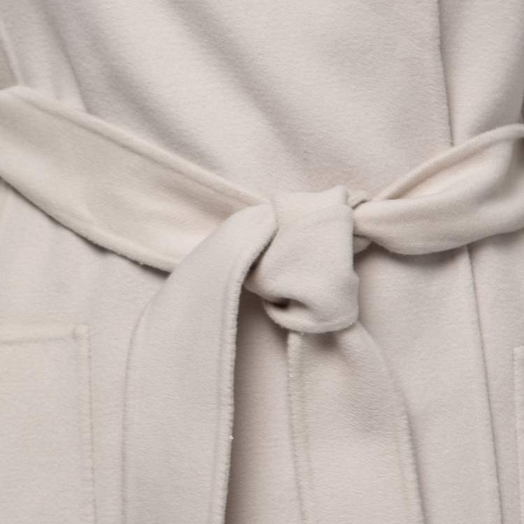 مملوكة مسبقًا S'Max Mara Off White Wool Belted Coat XS