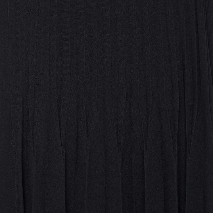 مملوكة مسبقًا S'Max Mara Black Cotton & Plisse Midi Dress M