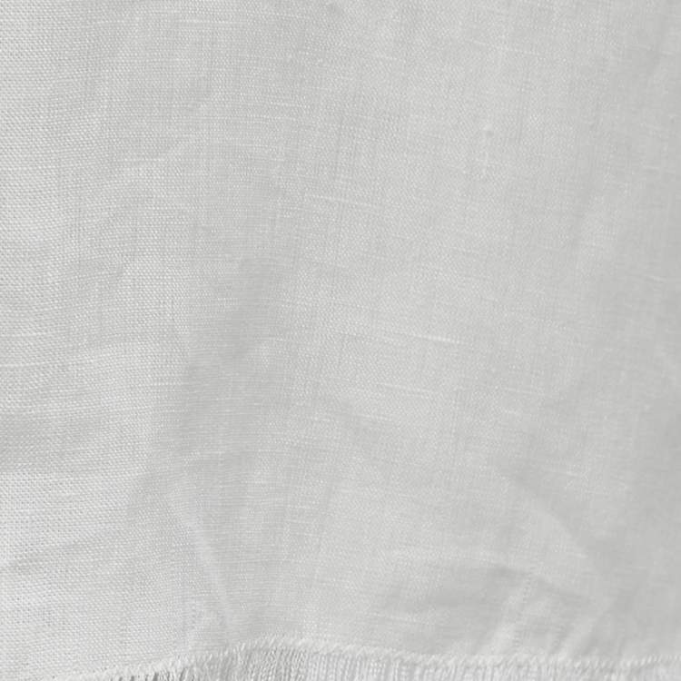 Pre Owned S'Max Mara White Linen Fringed Short Dress L