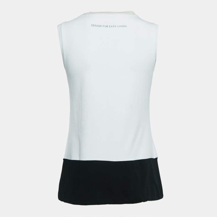 مملوكة مسبقًا S'Max Mara White Cotton Knit Sleeveless Top M