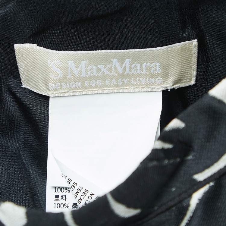 Pre Owned S'Max Mara Black/White Floral Jacquard Sleeveless Midi Dress 2XL