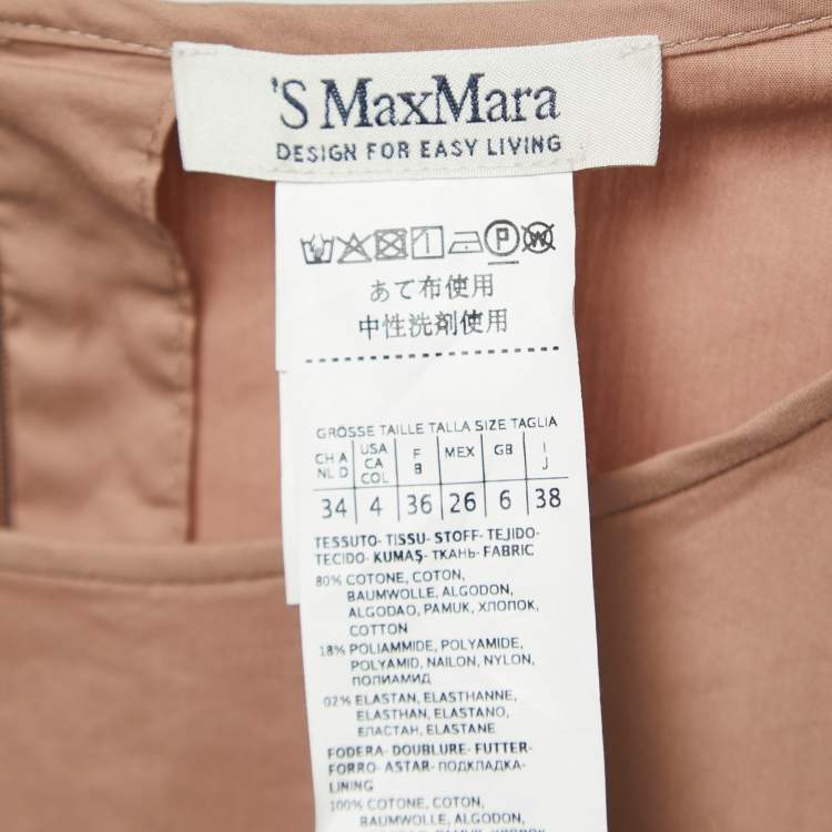 Pre Owned S'Max Mara Dusty Pink Cotton Blend Waist Tie Detailed Midi Dress S