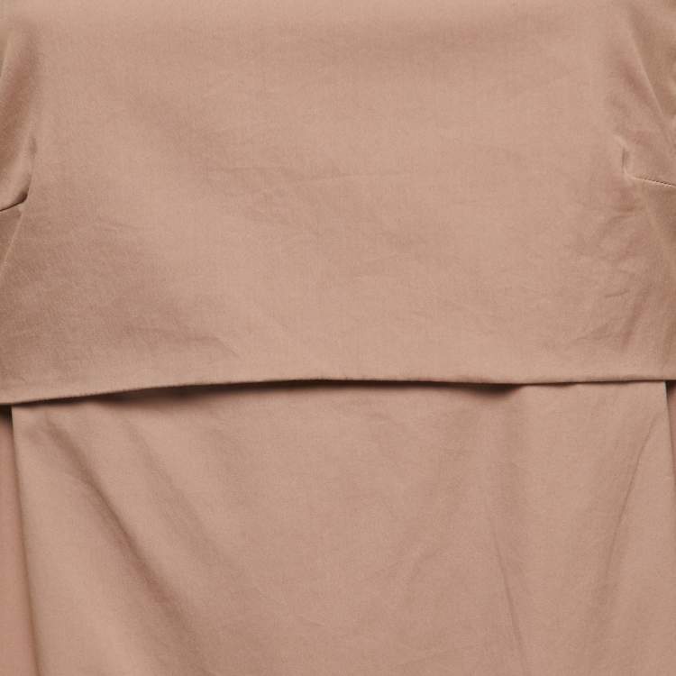 Pre Owned S'Max Mara Dusty Pink Cotton Blend Waist Tie Detailed Midi Dress S