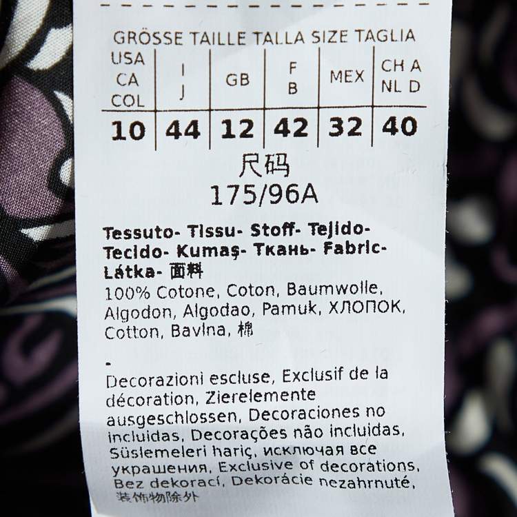 Pre Owned S'Max Mara Purple Floral Printed Cotton Mini Dress L