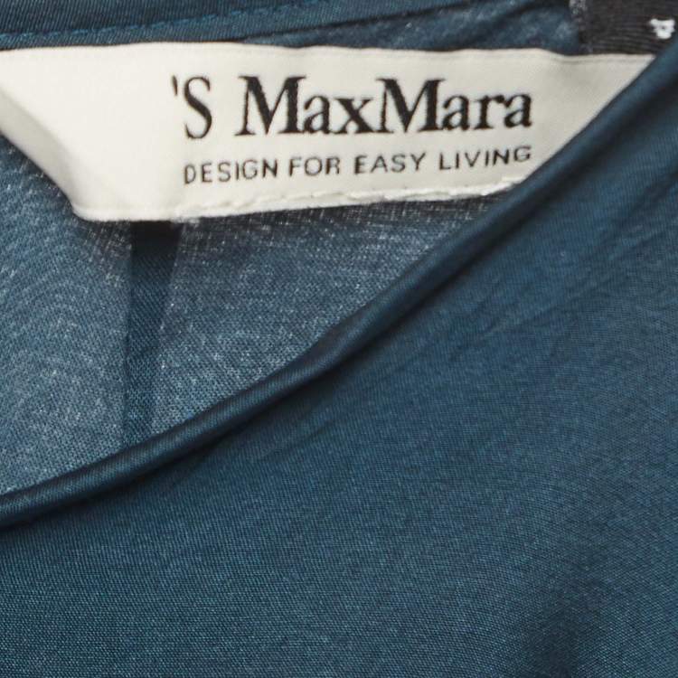 مملوكة مسبقًا S'Max Mara Blue Organza Fatoso Midi Dress M