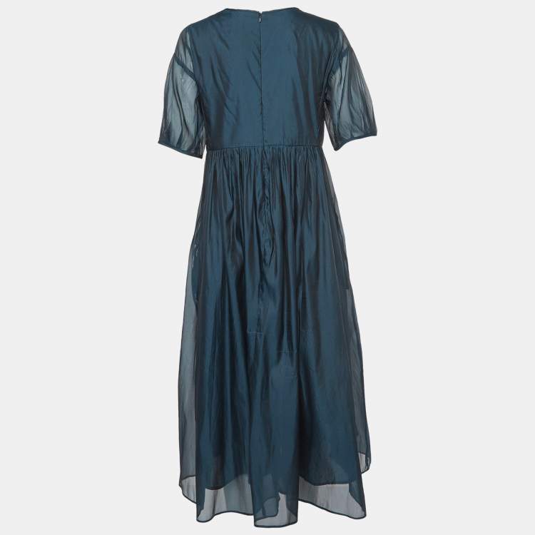 مملوكة مسبقًا S'Max Mara Blue Organza Fatoso Midi Dress M