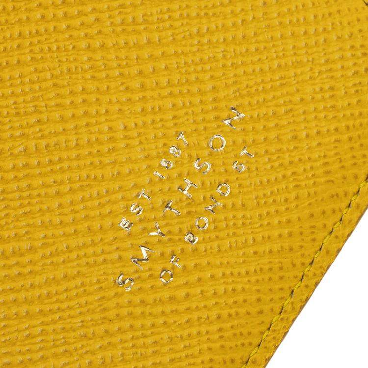 Pre Owned Smythson Yellow Leather Phone Case