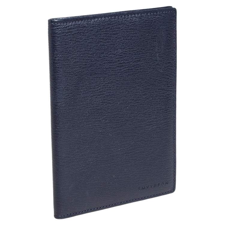 Pre Owned Smythson Blue Leather Ludlow Passport Cover