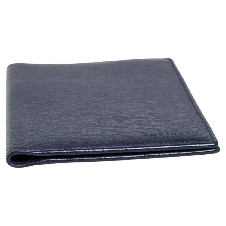 Pre Owned Smythson Blue Leather Ludlow Passport Cover