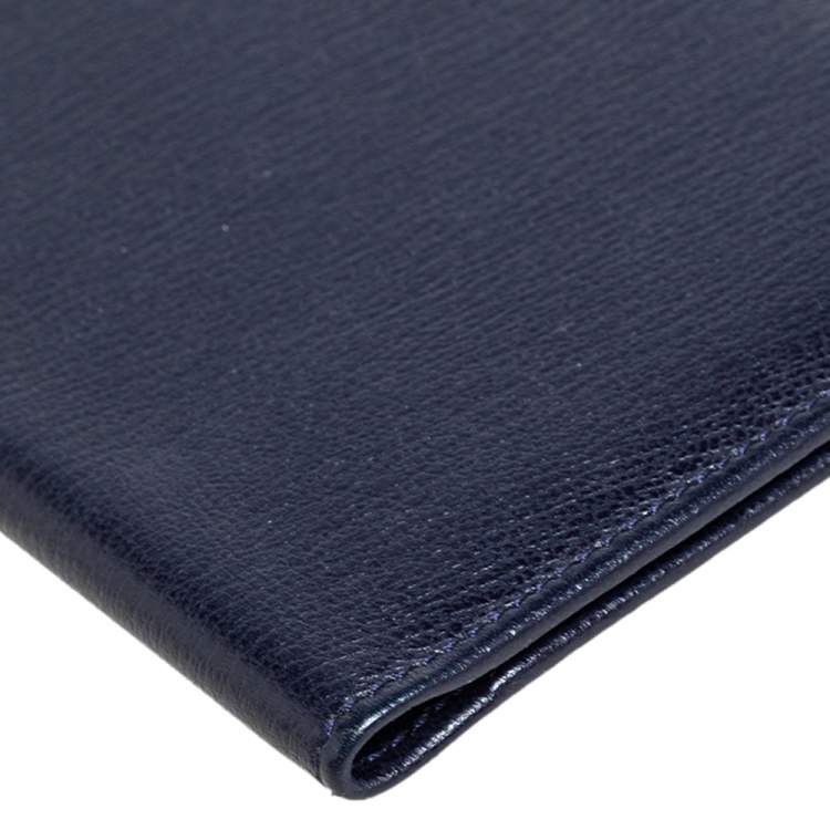 Pre Owned Smythson Blue Leather Ludlow Passport Cover