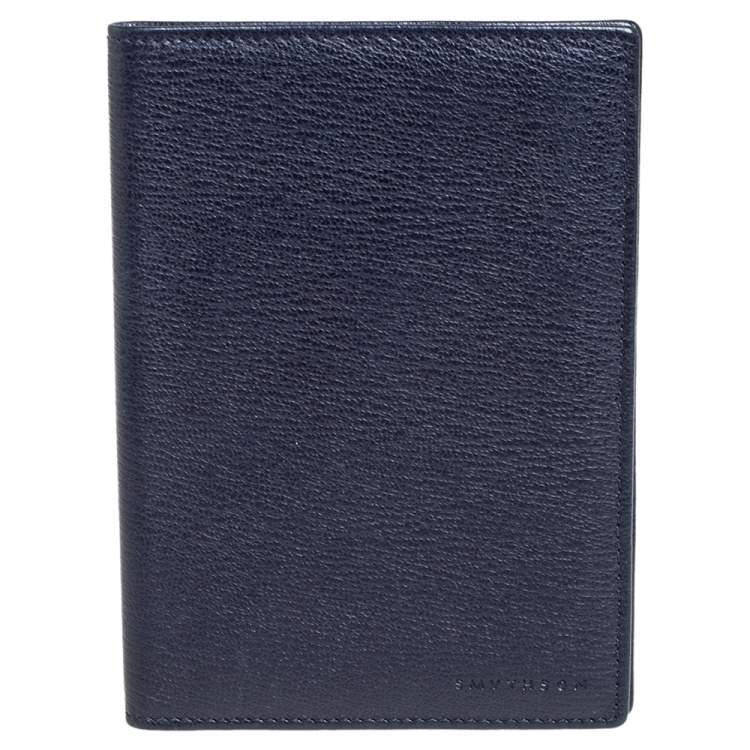Pre Owned Smythson Blue Leather Ludlow Passport Cover