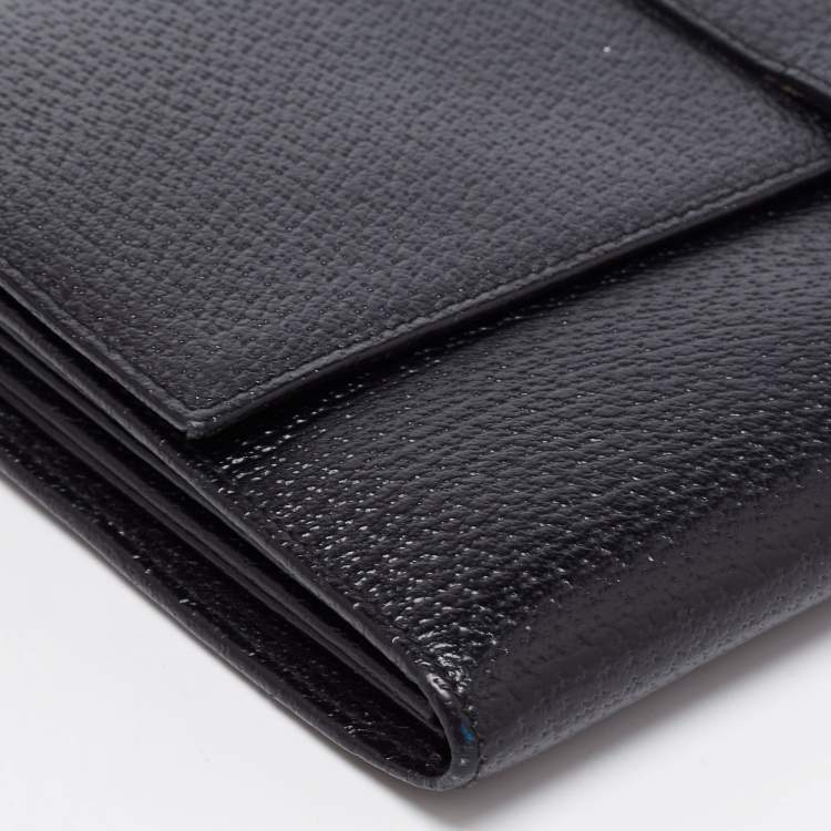 Pre Owned Smythson Black Leather Travel Document Holder