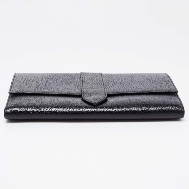 Pre Owned Smythson Black Leather Travel Document Holder