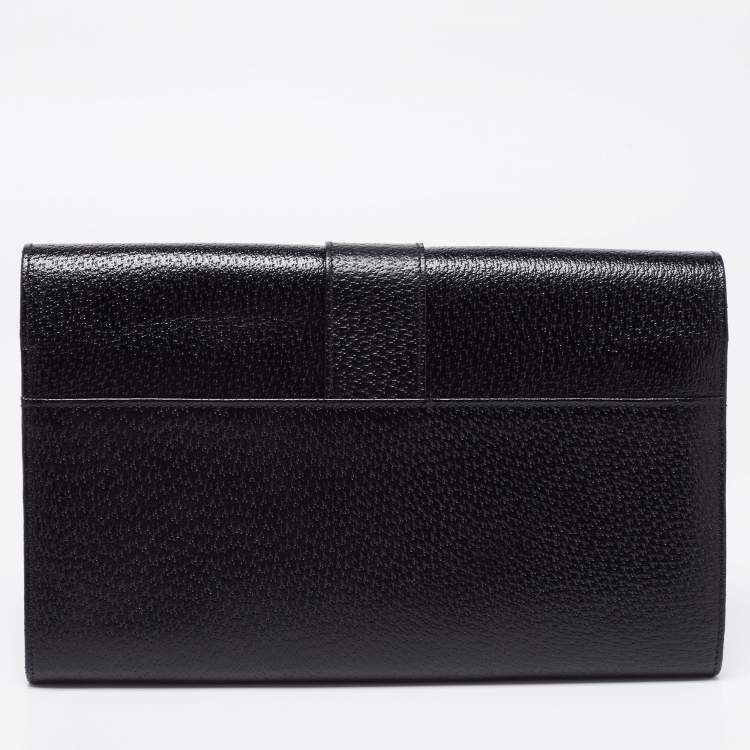 Pre Owned Smythson Black Leather Travel Document Holder