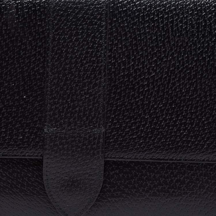 Pre Owned Smythson Black Leather Travel Document Holder