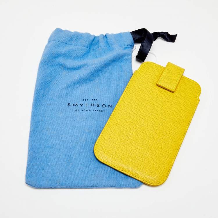 Pre Owned Smythson Yellow Leather Phone Cover