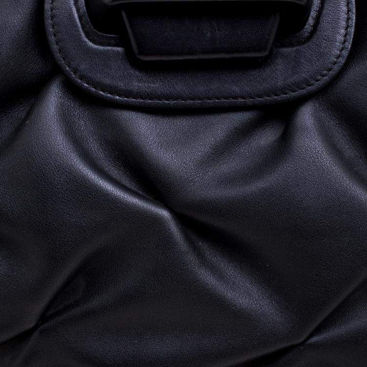 Pre Owned Symthson Black Leather Nancy Top Handle Bag