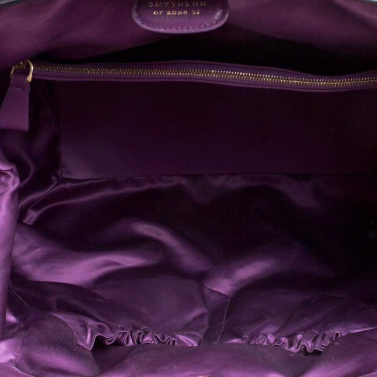 Pre Owned Symthson Black Leather Nancy Top Handle Bag