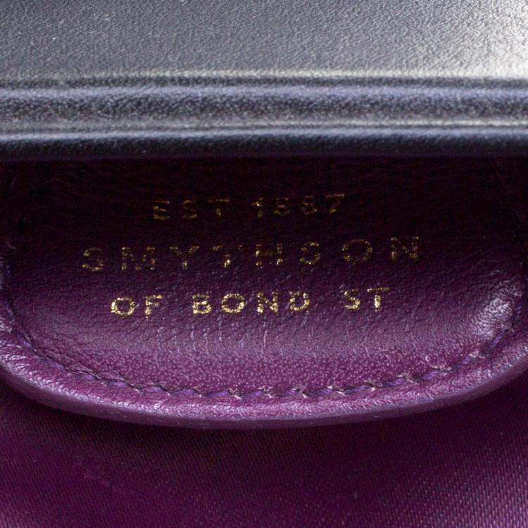 Pre Owned Symthson Black Leather Nancy Top Handle Bag