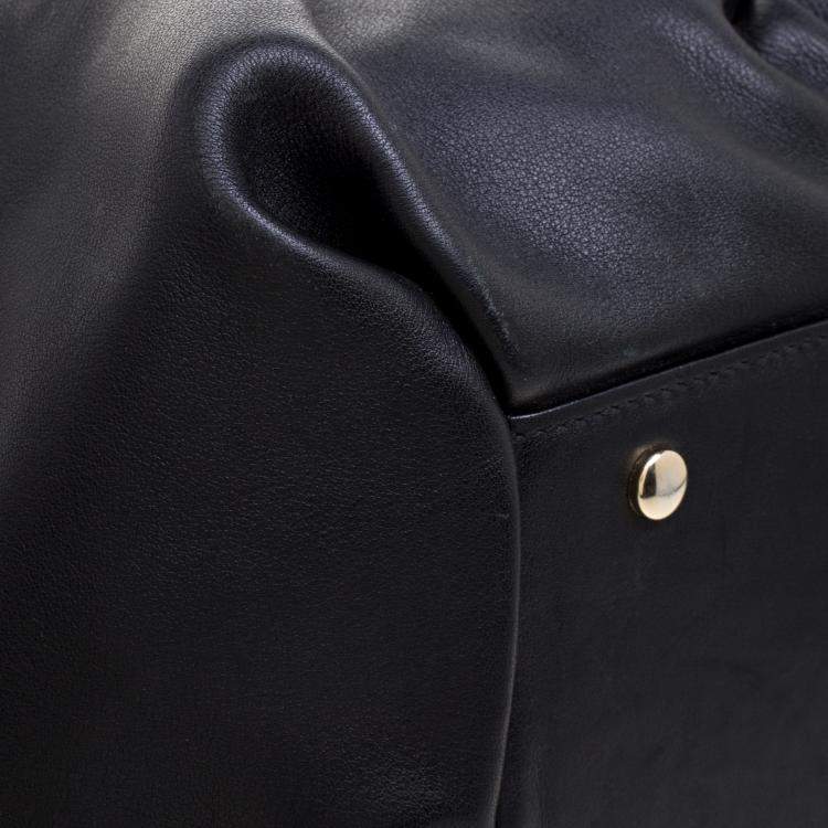 Pre Owned Symthson Black Leather Nancy Top Handle Bag