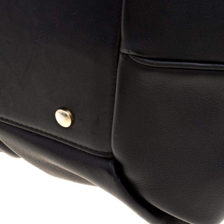 Pre Owned Symthson Black Leather Nancy Top Handle Bag
