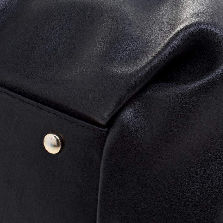 Pre Owned Symthson Black Leather Nancy Top Handle Bag