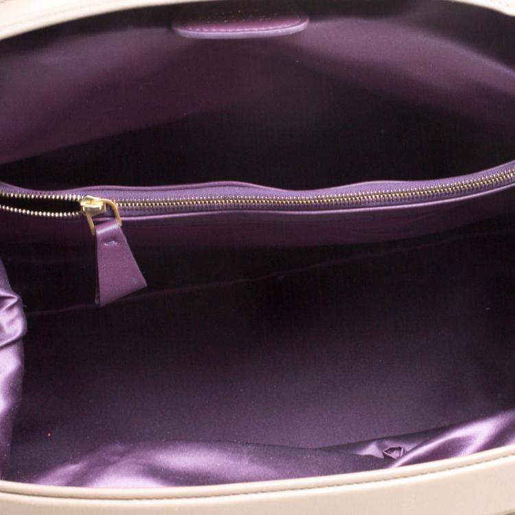 Pre Owned Symthson Beige Leather Nancy Top Handle Bag