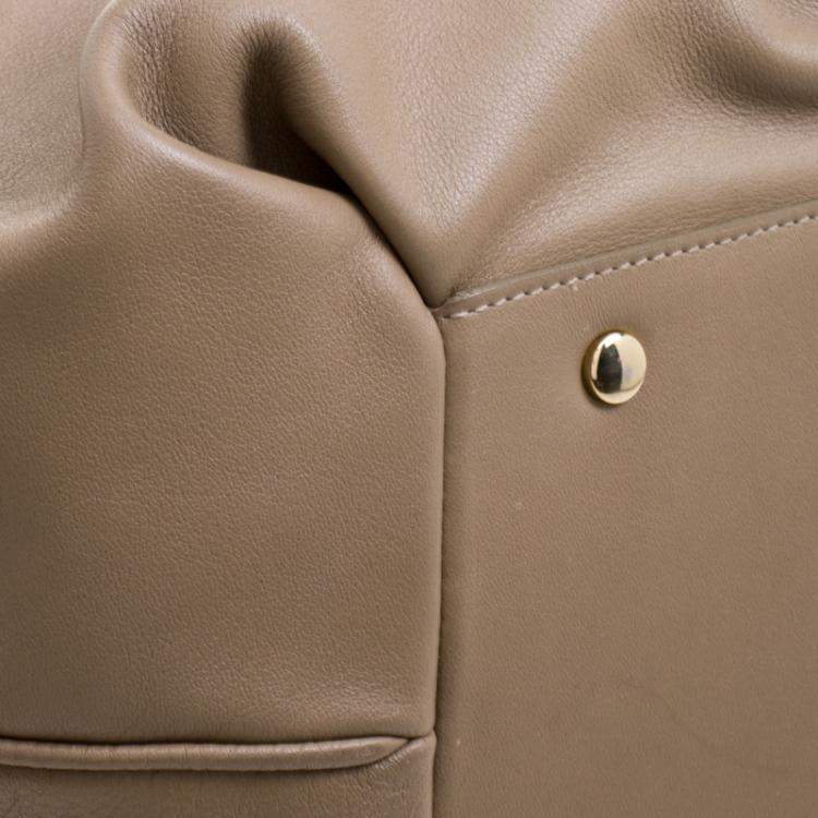Pre Owned Symthson Beige Leather Nancy Top Handle Bag