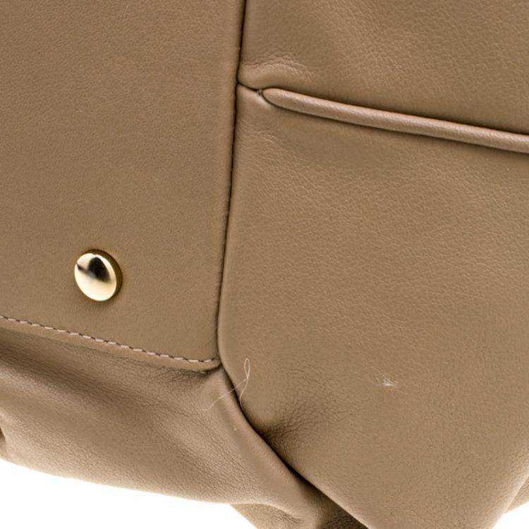 Pre Owned Symthson Beige Leather Nancy Top Handle Bag