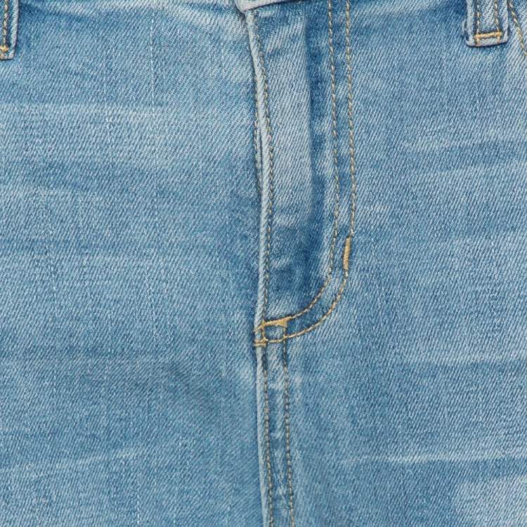 مملوكة مسبقًا Sneak Peek Blue Denim Distressed Skinny Jeans M