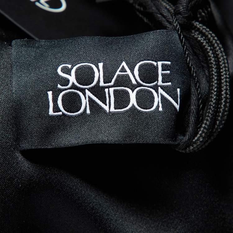 مملوكة مسبقًا Solace London Black Crepe The Anelli Strapless Jumpsuit XS