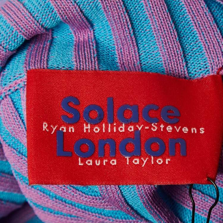 Pre Owned Solace London Purple Dania Rib Knit Top M