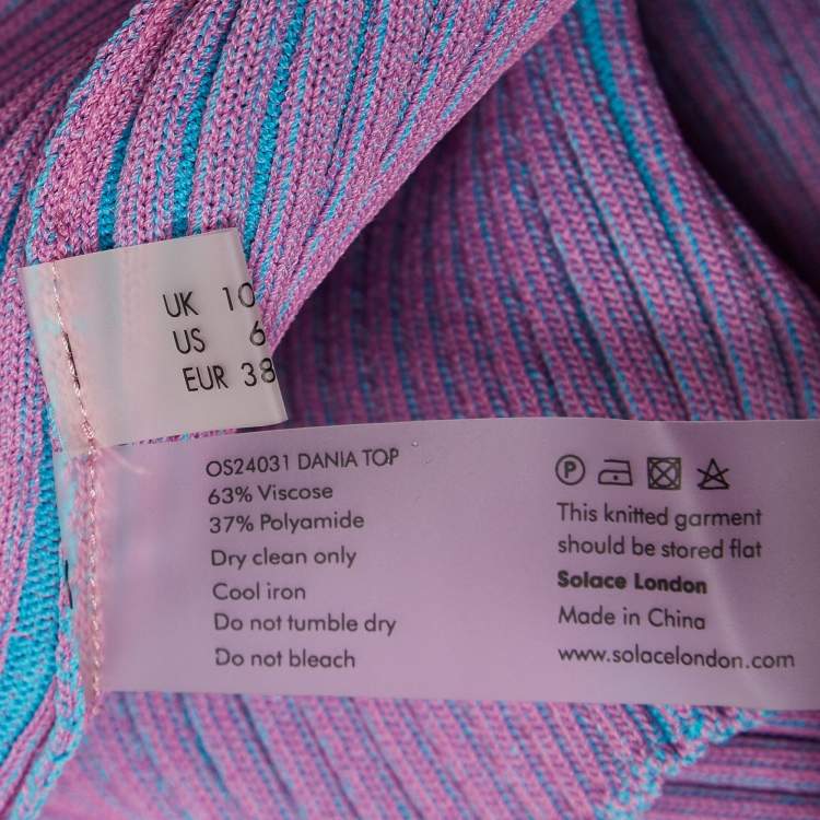 Pre Owned Solace London Purple Dania Rib Knit Top M