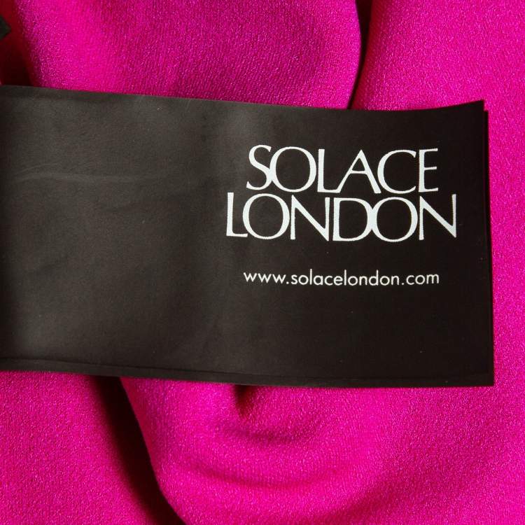 Pre Owned Solace London Pink Crepe Maxi Dress S