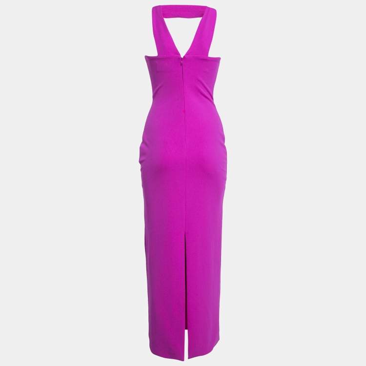 Pre Owned Solace London Pink Crepe Maxi Dress S