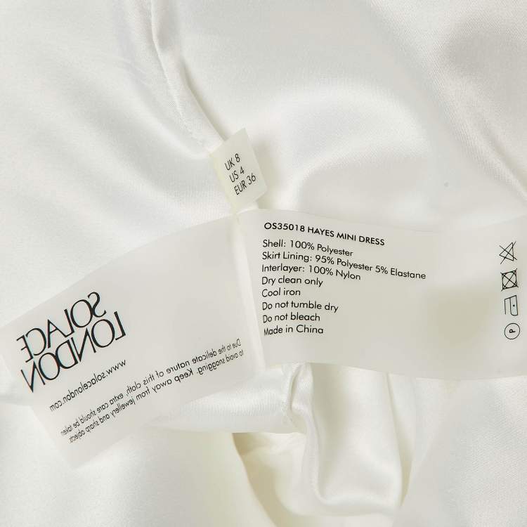 Pre Owned Solace London White Crepe One-Shoulder Puff Sleeve Hayes Mini Dress S
