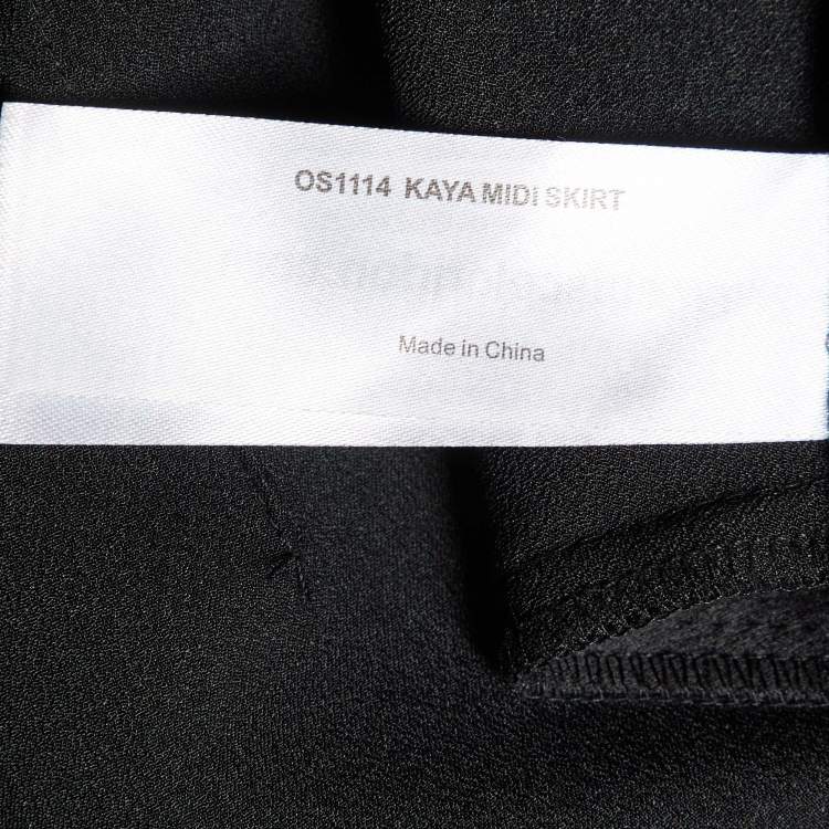 Pre Owned Solace London Black Crepe & Satin Kaya Draped Maxi Skirt M