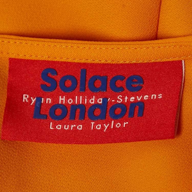 Pre Owned Solace London Orange Stretch Crepe The Nahla Top S