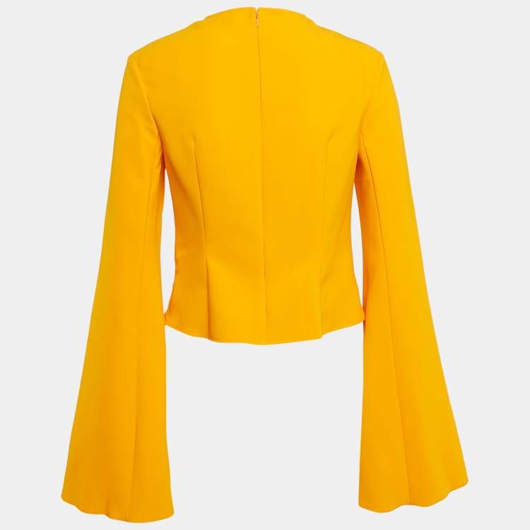 Pre Owned Solace London Orange Stretch Crepe The Nahla Top S