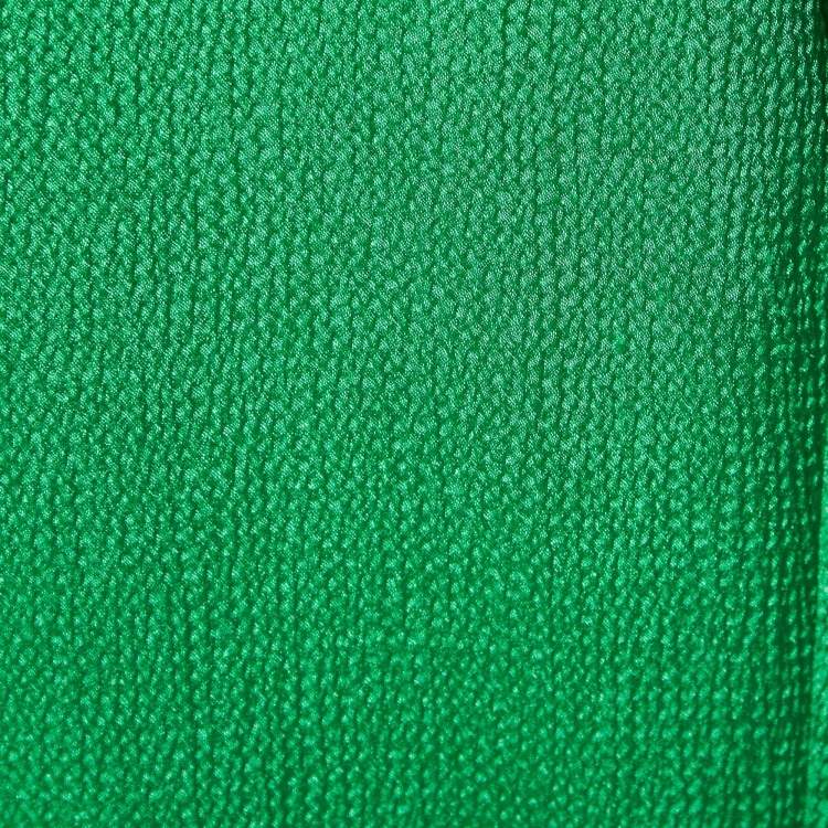 Pre Owned Solace London Sage Green Textured Crepe Pleated Maxi Dress L