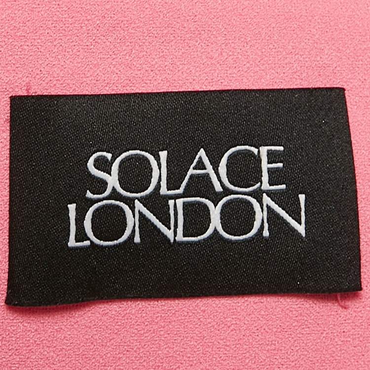 Pre Owned Solace London Pink Taffeta Strapless Draped Trail Detail Kinsley Gown M