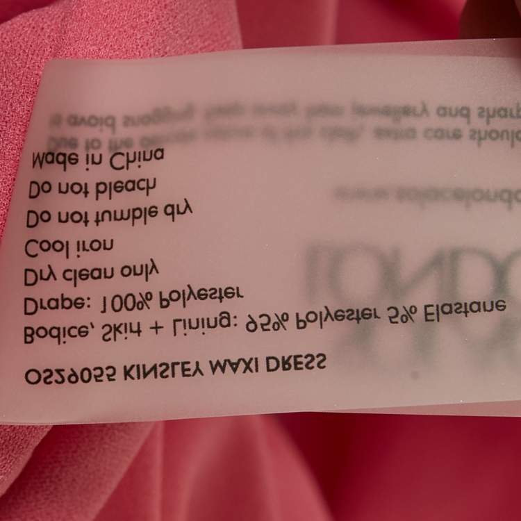 Pre Owned Solace London Pink Taffeta Strapless Draped Trail Detail Kinsley Gown M